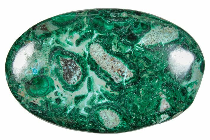 Polished, Chrysocolla and Malachite Oval Cabochon #260592